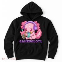 Axolotl Gaming Gamer Video Games Boba Tea Bubble Anime Hoodie thumb 0