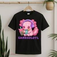 Axolotl Gaming Gamer Video Games Boba Tea Bubble Anime T-Shirt thumb 2