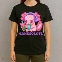 Axolotl Gaming Gamer Video Games Boba Tea Bubble Anime T-Shirt thumb 4
