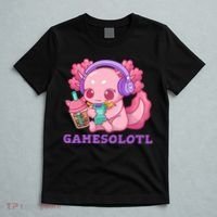 Axolotl Gaming Gamer Video Games Boba Tea Bubble Anime T-Shirt thumb 5