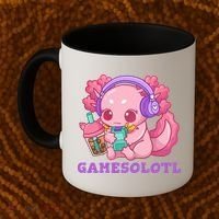 Axolotl Gaming Gamer Video Games Boba Tea Bubble Anime Coffee Mug thumb 2