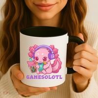 Axolotl Gaming Gamer Video Games Boba Tea Bubble Anime Coffee Mug thumb 3