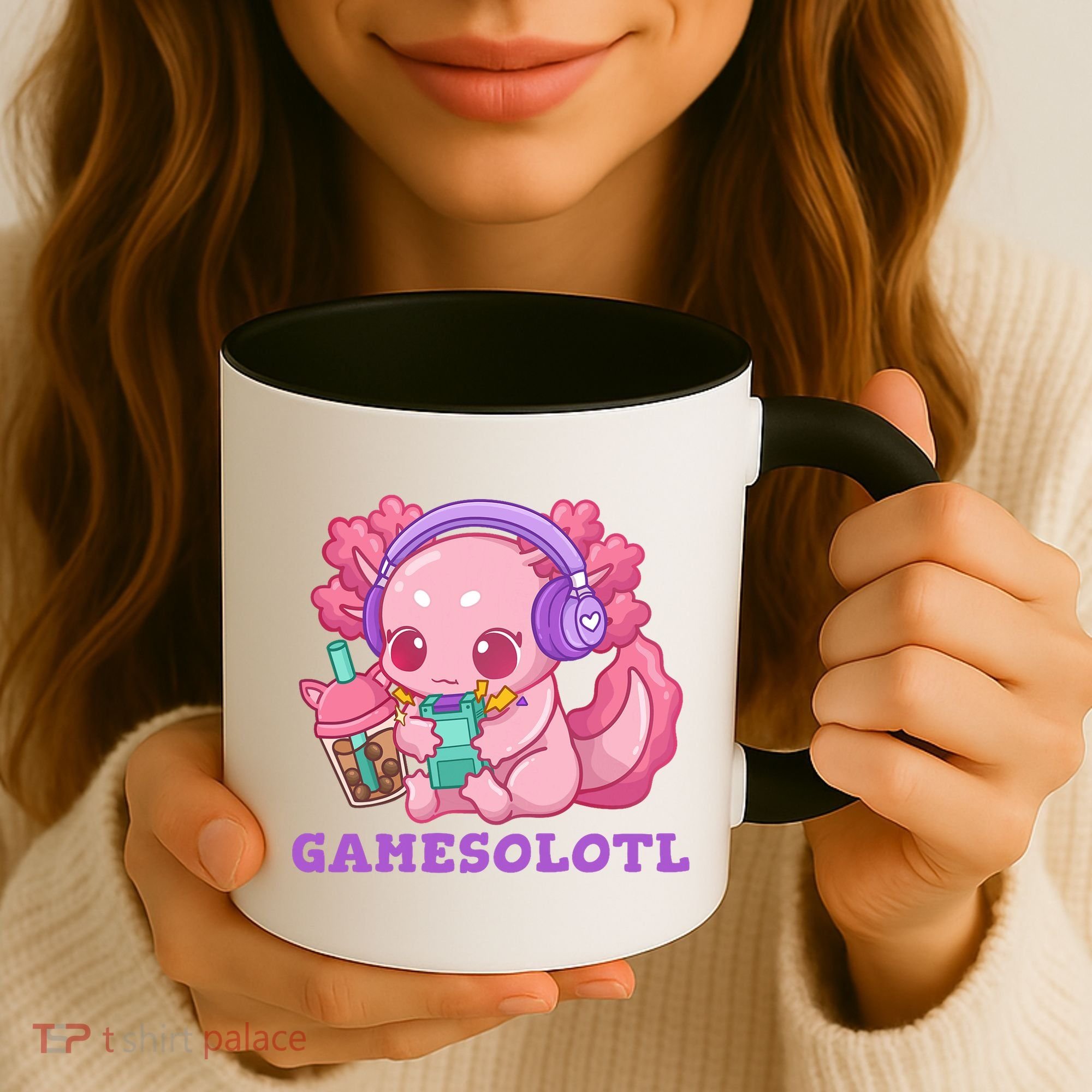 Axolotl Gaming Gamer Video Games Boba Tea Bubble Anime Coffee Mug