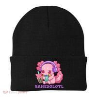 Axolotl Gaming Gamer Video Games Boba Tea Bubble Anime Beanie thumb 0