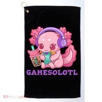 Axolotl Gaming Gamer Video Games Boba Tea Bubble Anime Golf Towel thumb 0