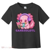 Axolotl Gaming Gamer Video Games Boba Tea Bubble Anime Toddler T-Shirt thumb 0