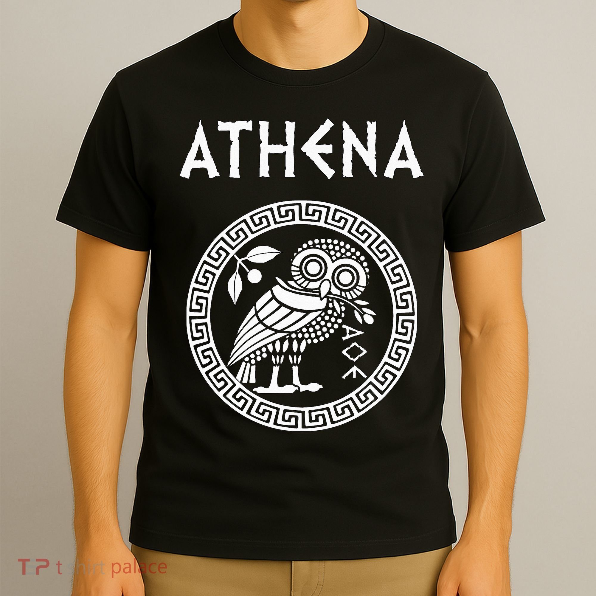 Athena Greek Goddess Of Wisdom And War Athenian Owl Symbol T-Shirt