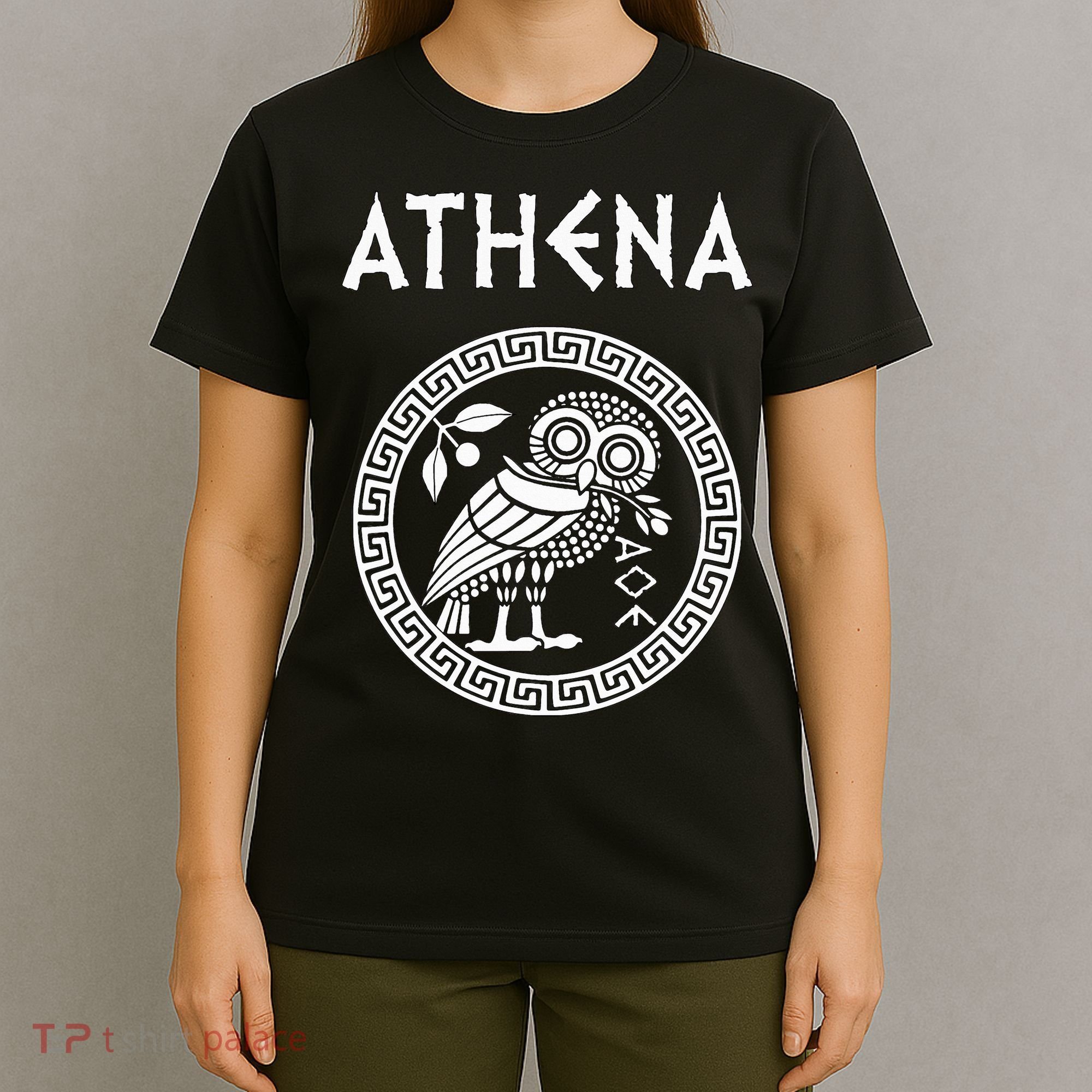 Athena Greek Goddess Of Wisdom And War Athenian Owl Symbol T-Shirt