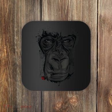 Angry Gorilla Graphic Ape Cigar Smoking Monkey Coaster