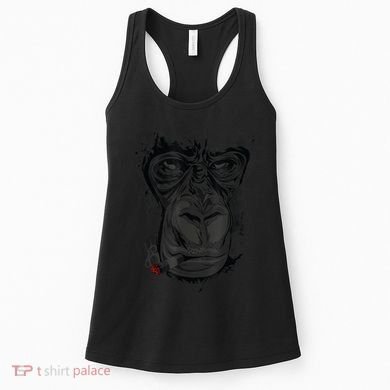 Angry Gorilla Graphic Ape Cigar Smoking Monkey Women's Tank Top