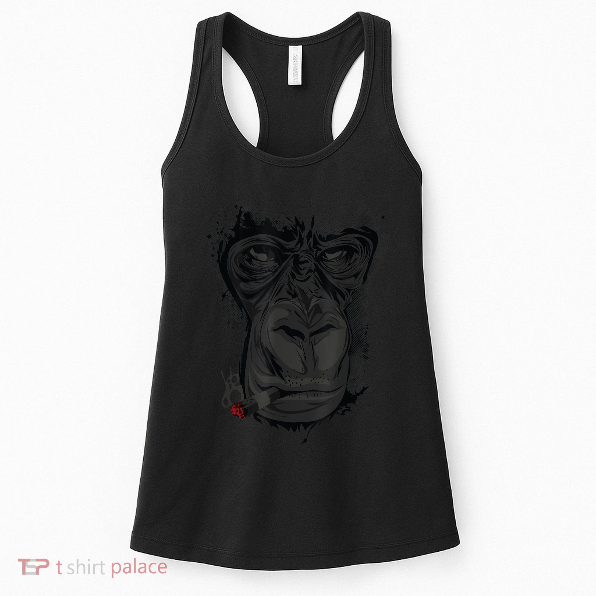 Angry Gorilla Graphic Ape Cigar Smoking Monkey Women's Tank Top