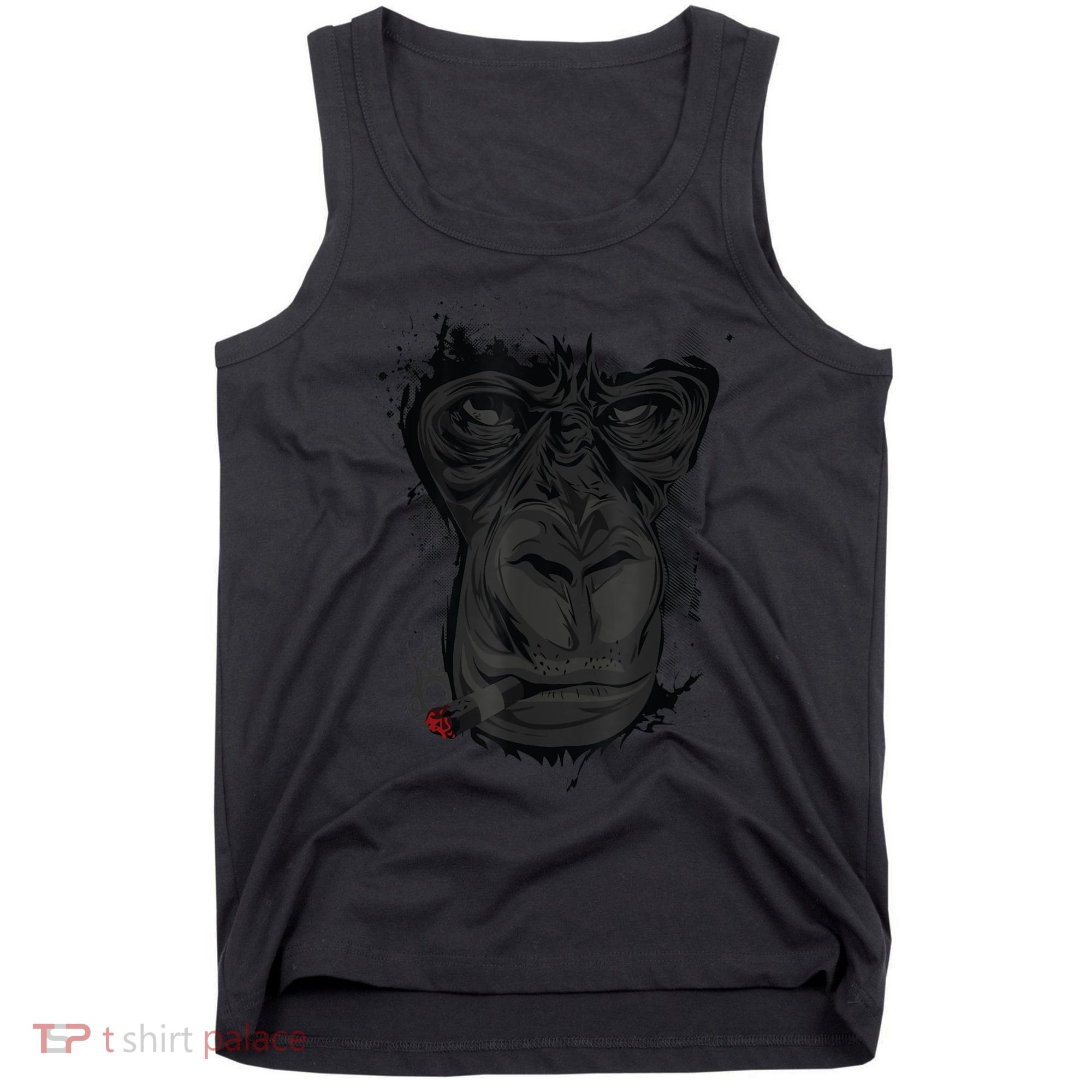 Angry Gorilla Graphic Ape Cigar Smoking Monkey Tank Top