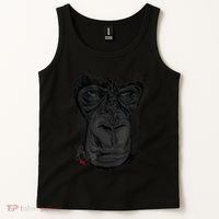 Angry Gorilla Graphic Ape Cigar Smoking Monkey Tank Top thumb 2