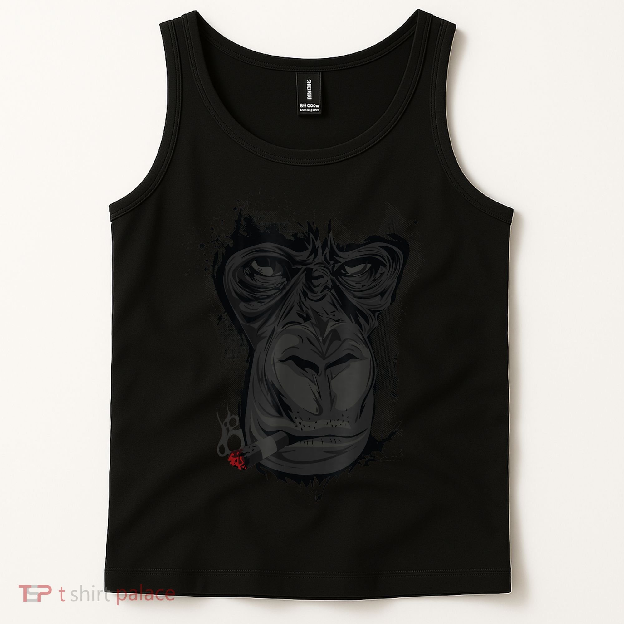 Angry Gorilla Graphic Ape Cigar Smoking Monkey Tank Top
