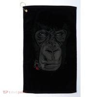 Angry Gorilla Graphic Ape Cigar Smoking Monkey Golf Towel thumb 0