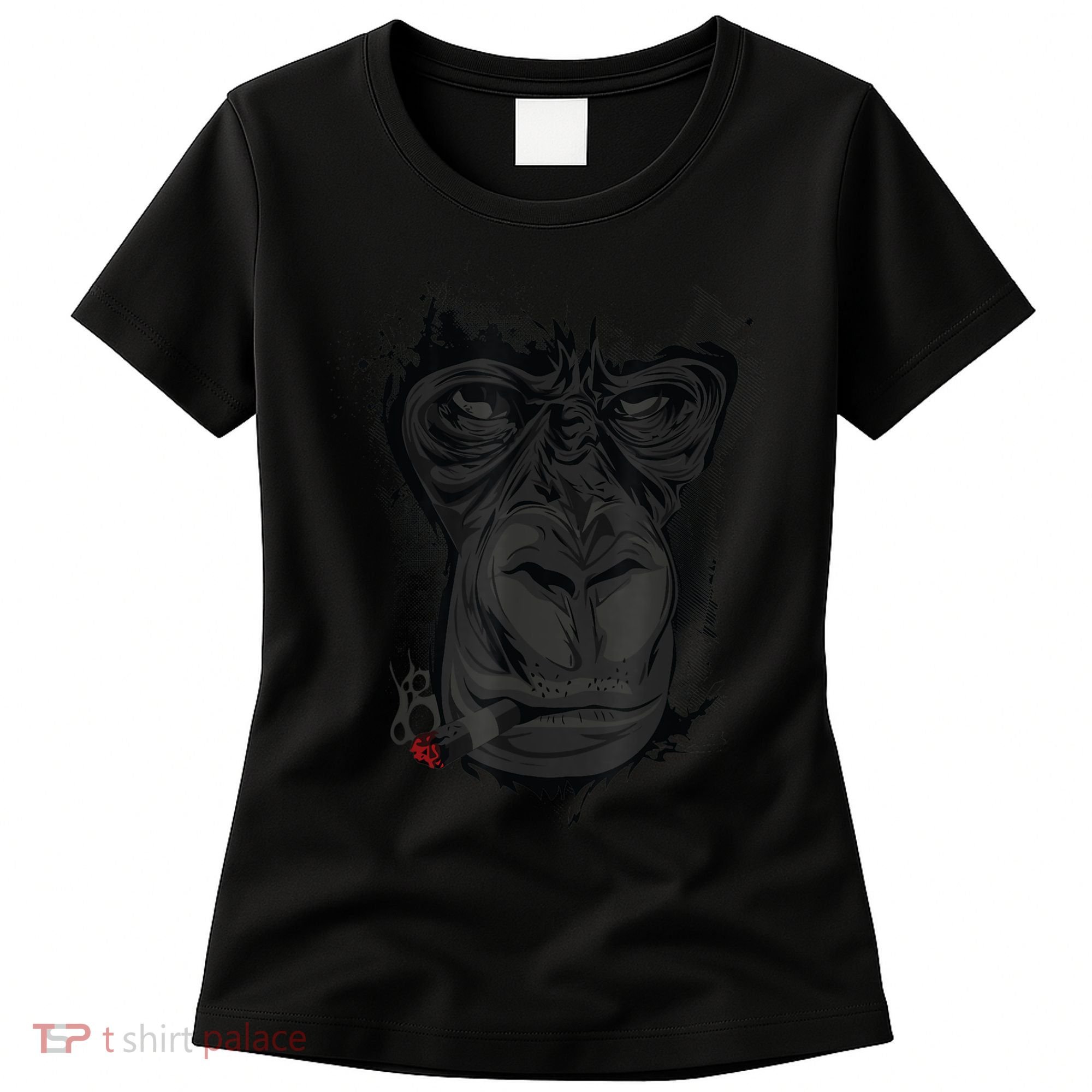 Angry Gorilla Graphic Ape Cigar Smoking Monkey Women's T-Shirt