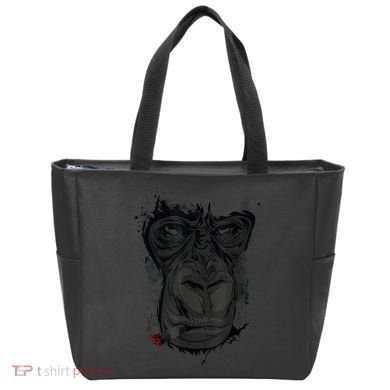Angry Gorilla Graphic Ape Cigar Smoking Monkey Tote Bag