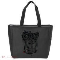 Angry Gorilla Graphic Ape Cigar Smoking Monkey Tote Bag thumb 0