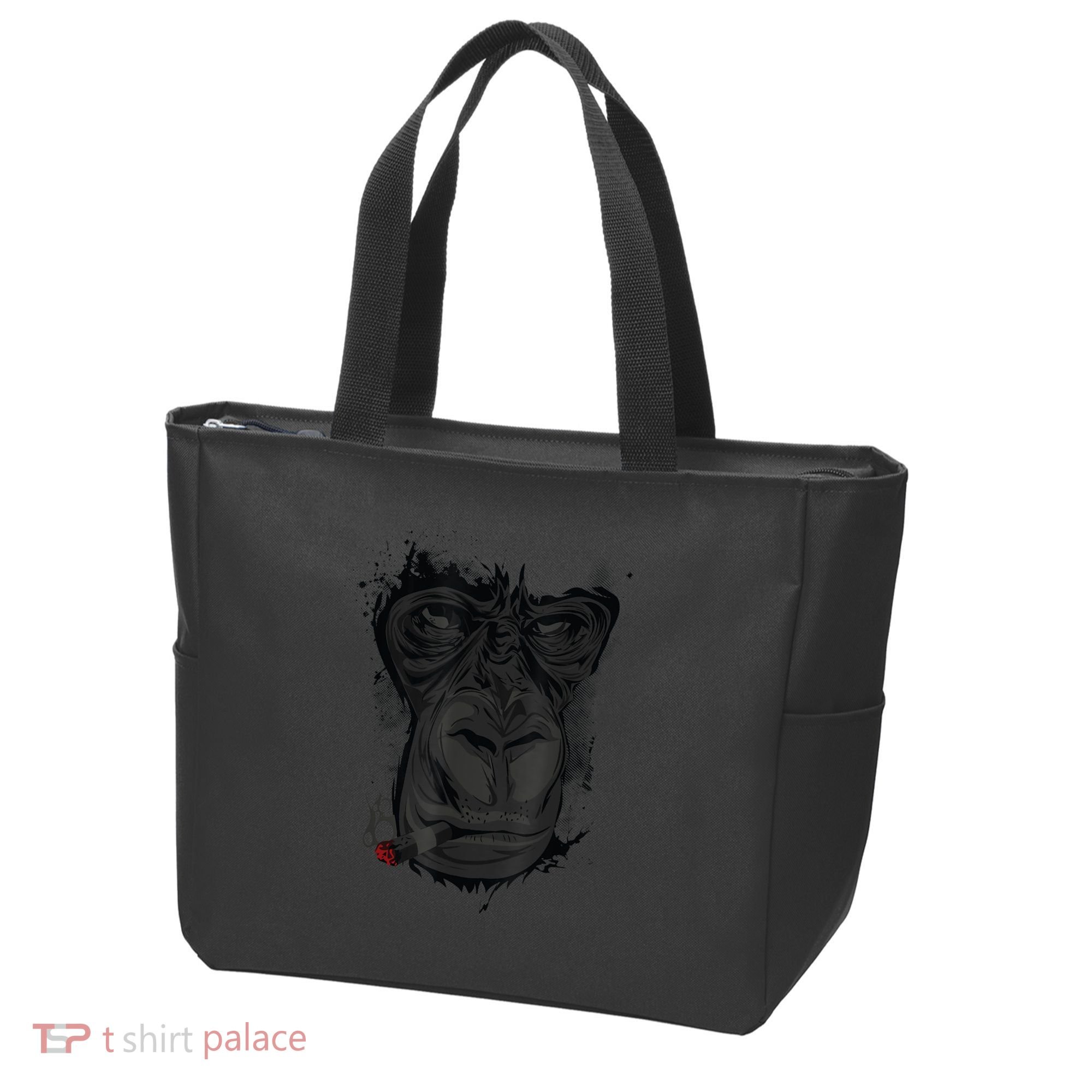 Angry Gorilla Graphic Ape Cigar Smoking Monkey Tote Bag
