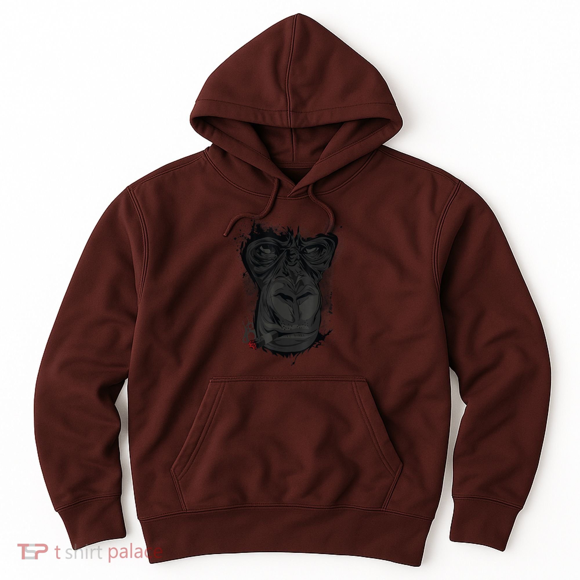 Angry Gorilla Graphic Ape Cigar Smoking Monkey Hoodie