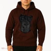 Angry Gorilla Graphic Ape Cigar Smoking Monkey Hoodie thumb 2