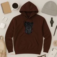 Angry Gorilla Graphic Ape Cigar Smoking Monkey Hoodie thumb 3