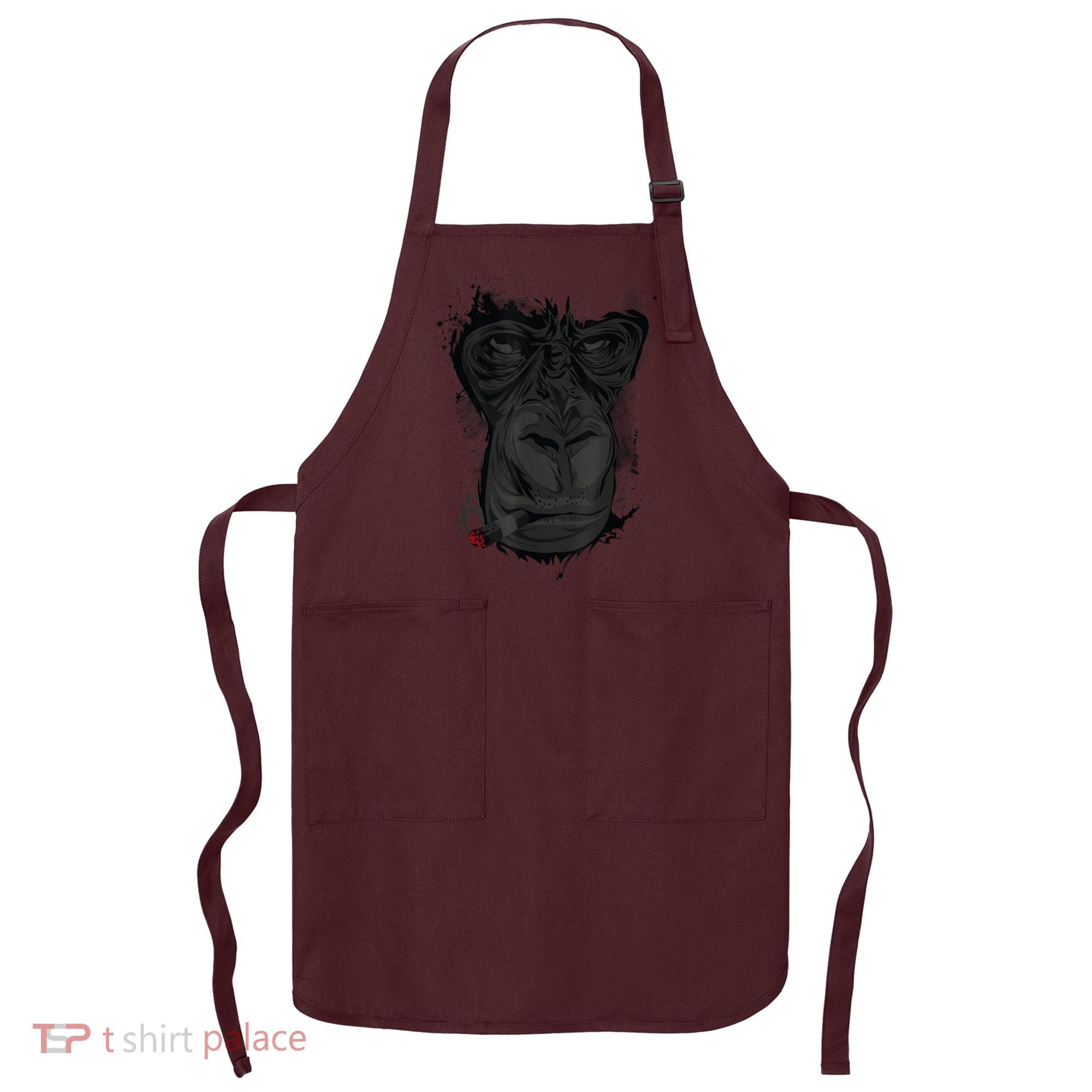 Angry Gorilla Graphic Ape Cigar Smoking Monkey Apron