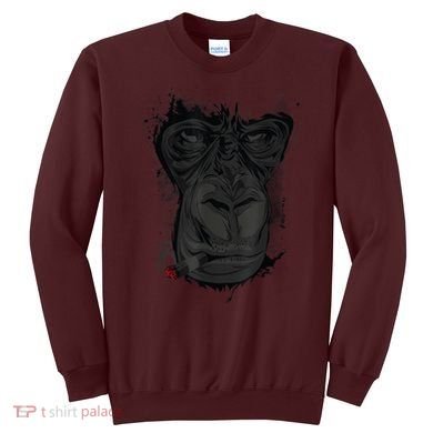 Angry Gorilla Graphic Ape Cigar Smoking Monkey Sweatshirt