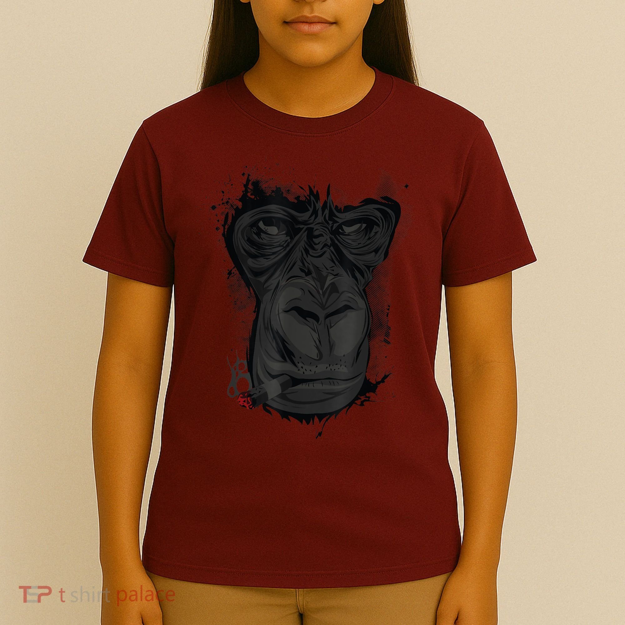 Angry Gorilla Graphic Ape Cigar Smoking Monkey T-Shirt