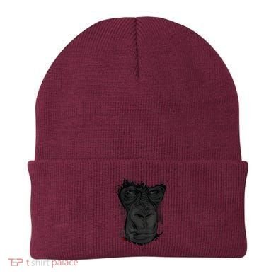 Angry Gorilla Graphic Ape Cigar Smoking Monkey Beanie