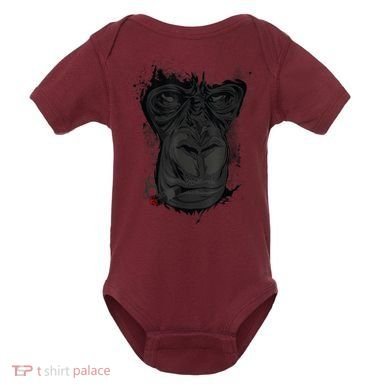 Angry Gorilla Graphic Ape Cigar Smoking Monkey Baby Bodysuit
