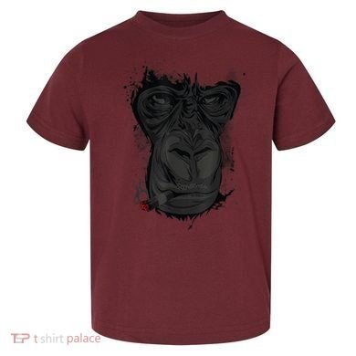 Angry Gorilla Graphic Ape Cigar Smoking Monkey Toddler T-Shirt