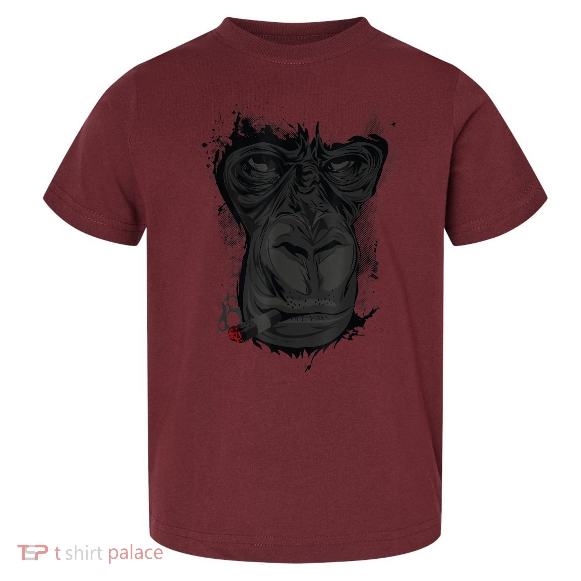 Angry Gorilla Graphic Ape Cigar Smoking Monkey Toddler T-Shirt