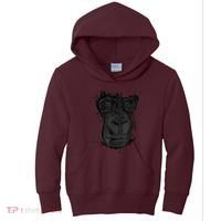 Angry Gorilla Graphic Ape Cigar Smoking Monkey Kids Hoodie thumb 0