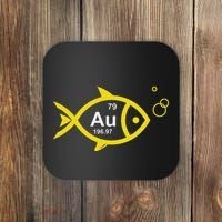 Au Goldfish Gold Metal Chemistry Pun Coaster thumb 0