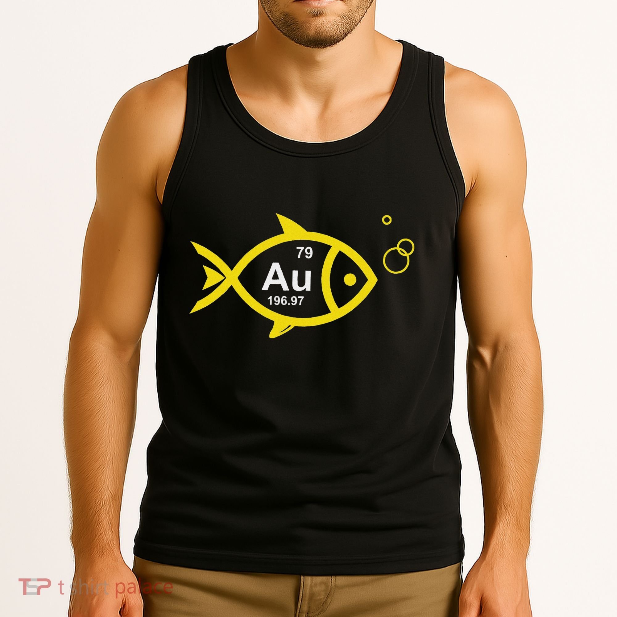 Au Goldfish Gold Metal Chemistry Pun Tank Top