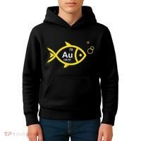 Au Goldfish Gold Metal Chemistry Pun Kids Hoodie thumb 4