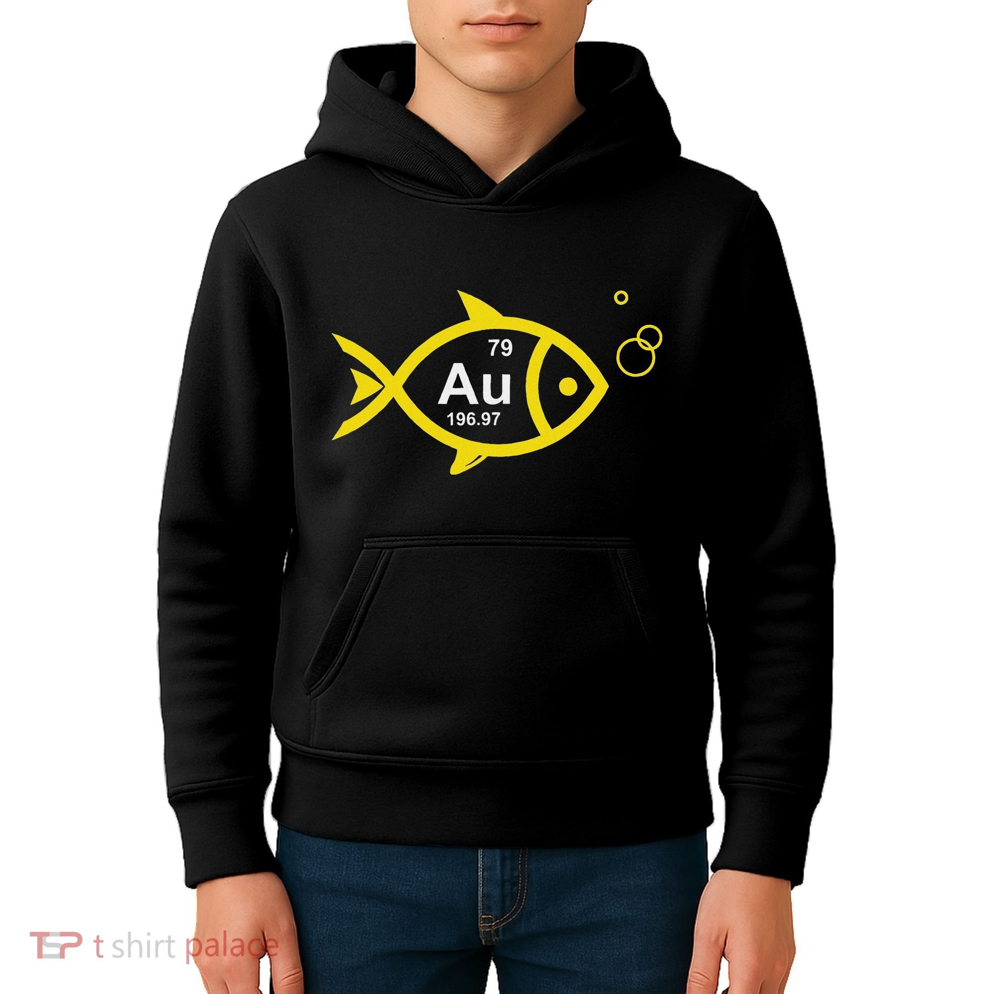 Au Goldfish Gold Metal Chemistry Pun Kids Hoodie