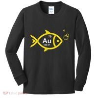 Au Goldfish Gold Metal Chemistry Pun Kids Long Sleeve Shirt thumb 0
