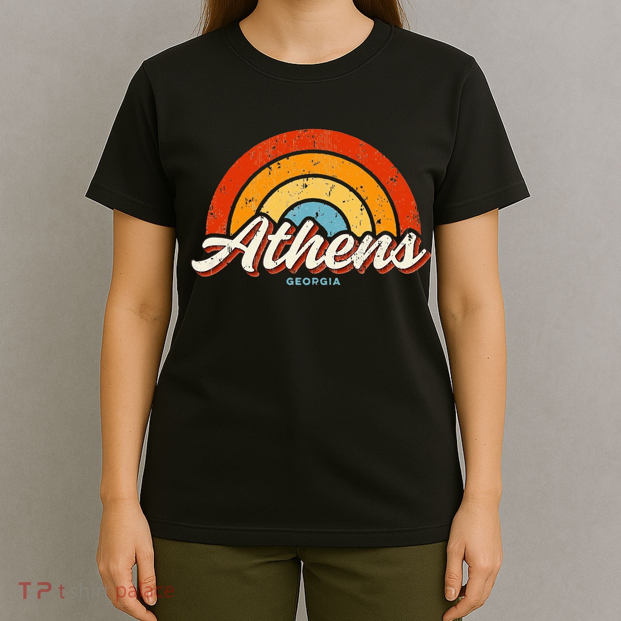 Athens Georgia GA Vintage Rainbow Retro 70s T-Shirt