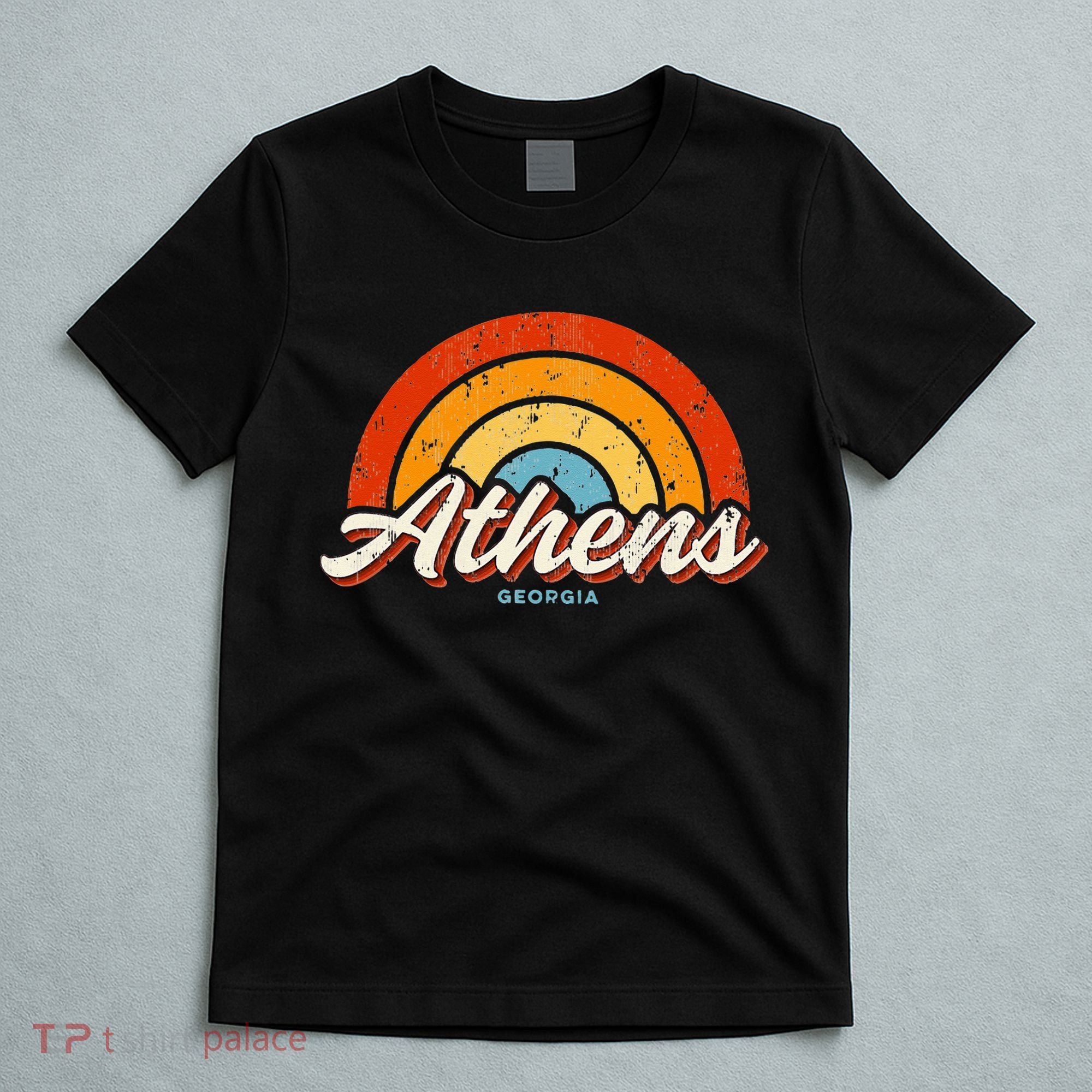 Athens Georgia GA Vintage Rainbow Retro 70s T-Shirt