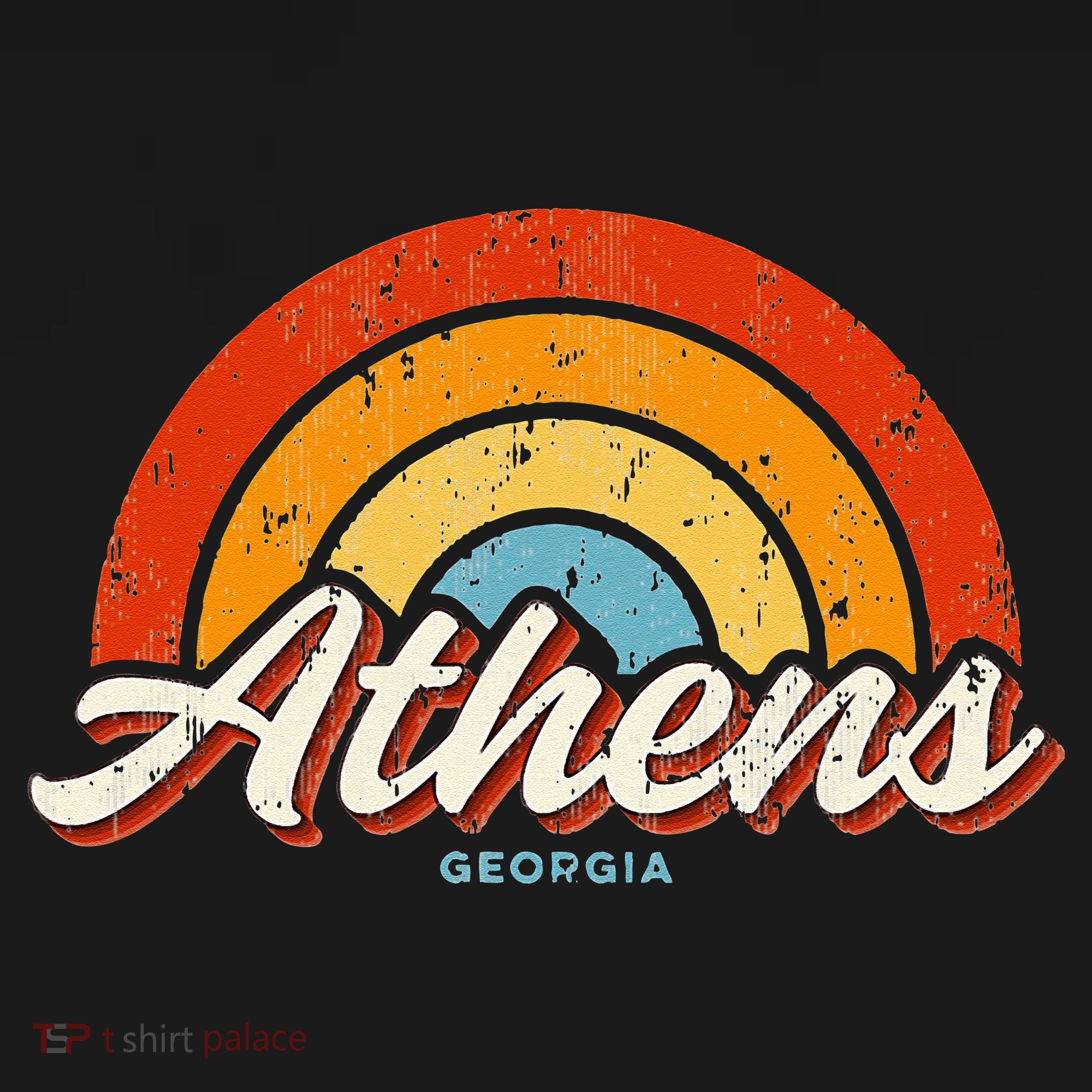 Athens Georgia GA Vintage Rainbow Retro 70s T-Shirt