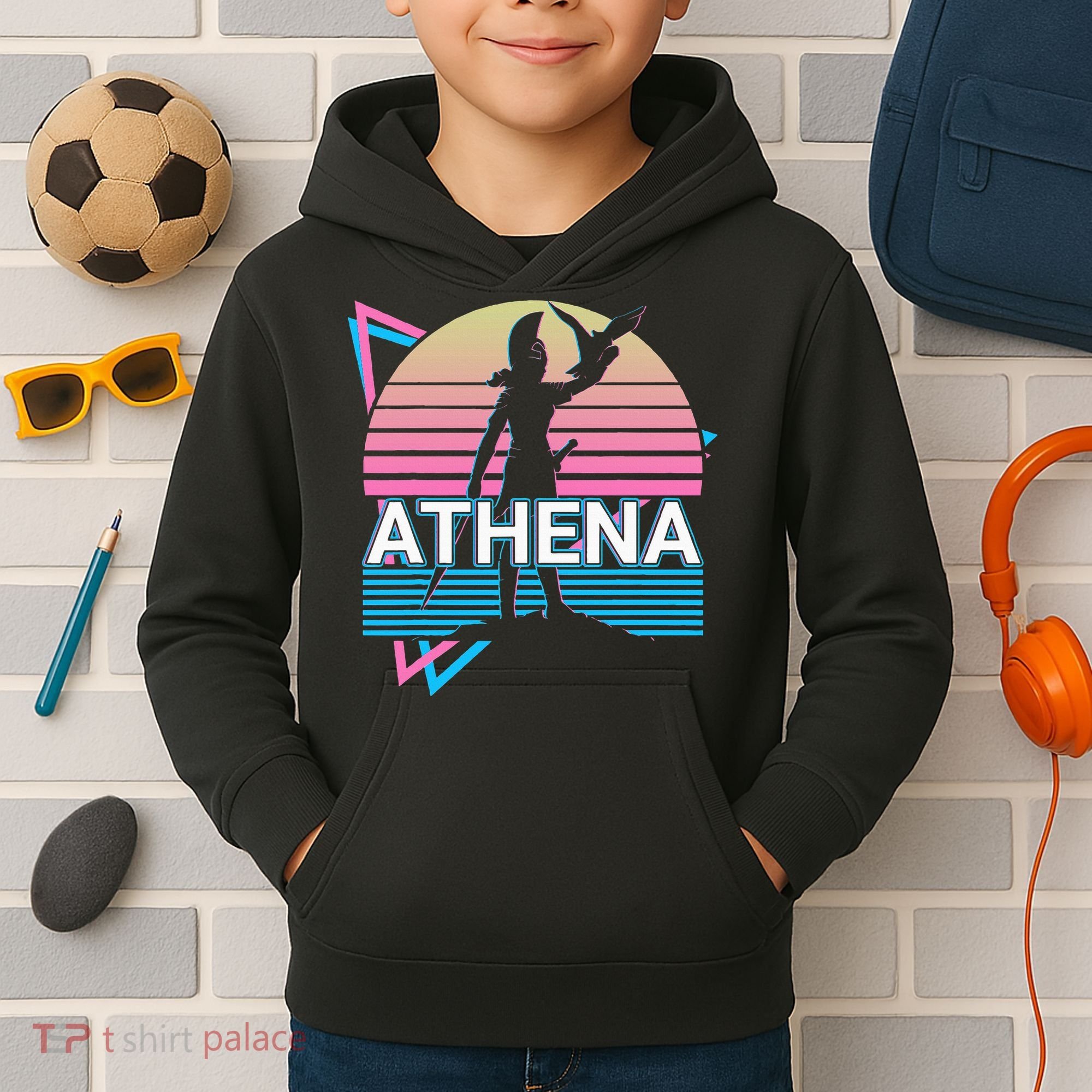 Athena Greek Goddess Of Wisdom And War Kids Hoodie