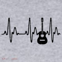 Acoustic Guitar Heartbeat Shirts Guitar Musician Women's Racerback Cropped Tank thumb 2