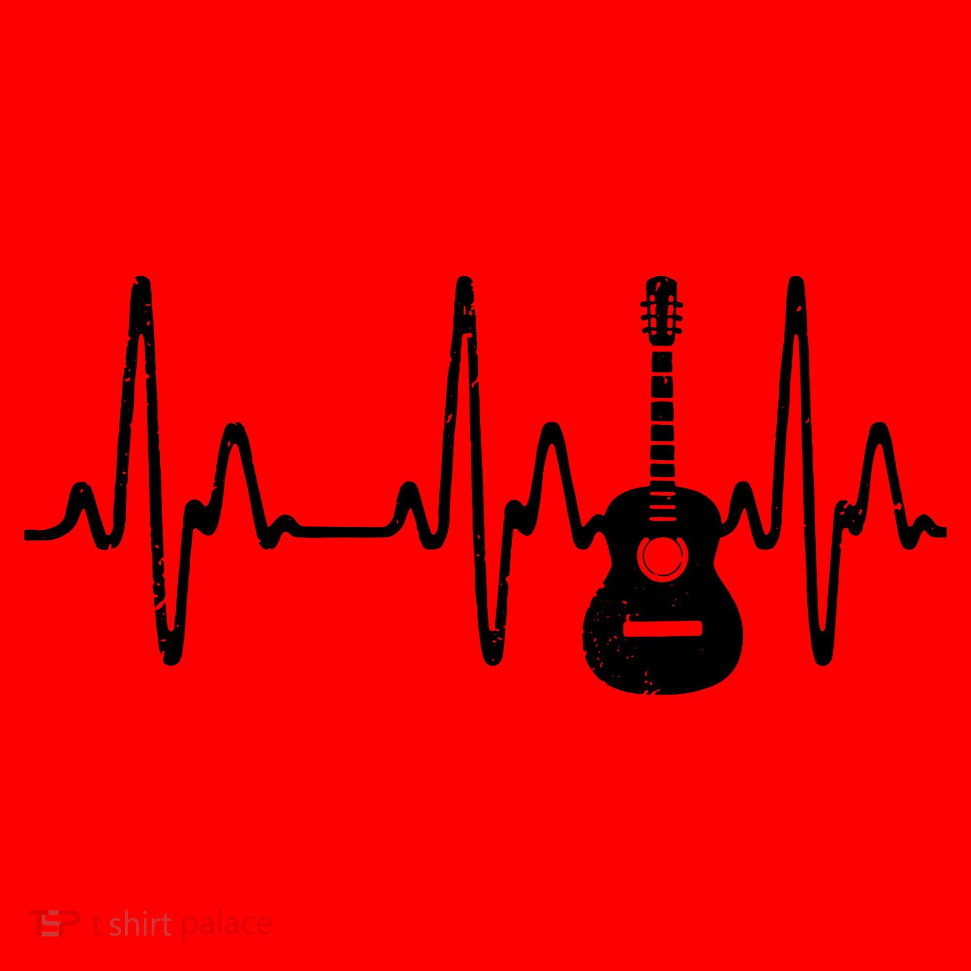 Acoustic Guitar Heartbeat Shirts Guitar Musician Santa Hat