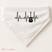 Acoustic Guitar Heartbeat Shirts Guitar Musician USA-Made Doggie Bandana thumb 0