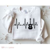Acoustic Guitar Heartbeat Shirts Guitar Musician Sweatshirt thumb 2