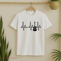 Acoustic Guitar Heartbeat Shirts Guitar Musician T-Shirt thumb 2