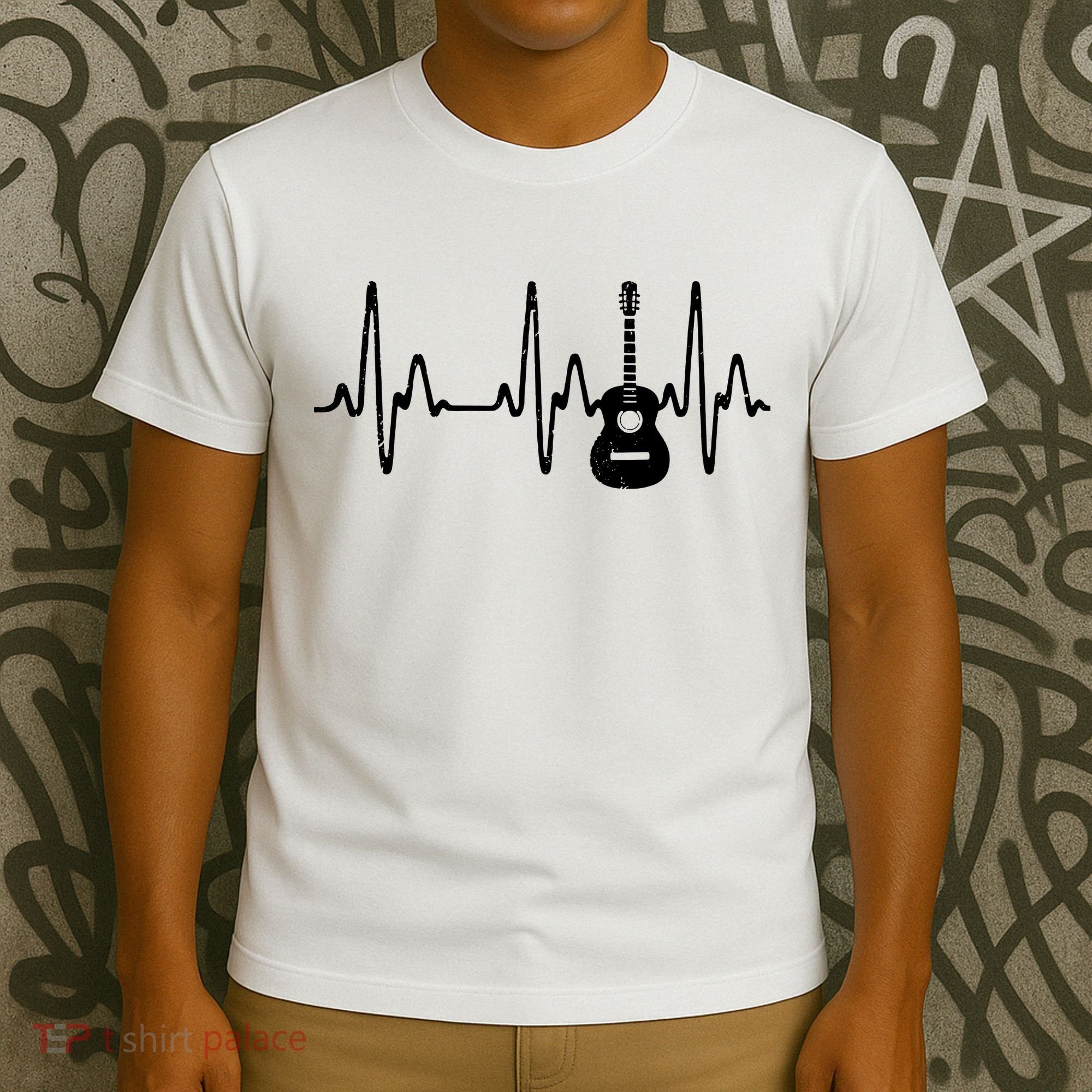 Acoustic Guitar Heartbeat Shirts Guitar Musician T-Shirt