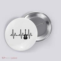 Acoustic Guitar Heartbeat Shirts Guitar Musician Button thumb 0